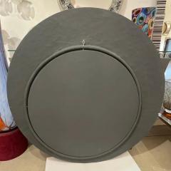 Contemporary Italian Postmodern Orange Copper Enamel Fiber Glass Round Mirror - 4001636