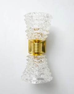 Contemporary Italian Rostrato Double Arm Murano Glass and Brass Sconces  - 2703272