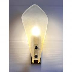 Contemporary Italian Sanded Leave Murano Glass Walls Sconce A Pair - 4567052