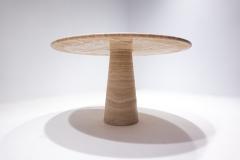 Contemporary Italian Travertine Dining Table in Beige - 2387744