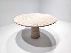 Contemporary Italian Travertine Dining Table in Beige - 2387746