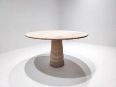 Contemporary Italian Travertine Dining Table in Beige - 2387748