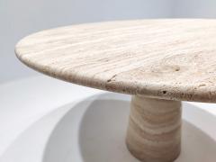 Contemporary Italian Travertine Dining Table in Beige - 2387749