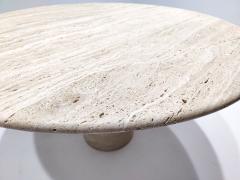Contemporary Italian Travertine Dining Table in Beige - 2387750