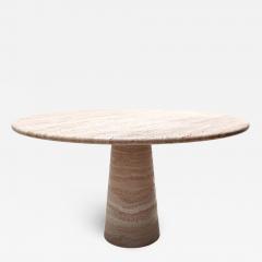 Contemporary Italian Travertine Dining Table in Beige - 2388627