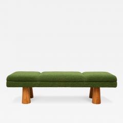Contemporary Italian Upholstered Bench in Hunter Green Boucl  - 4589265