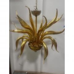 Contemporary Italian Venetian Murano Gilt Glass Chandelier - 4628843