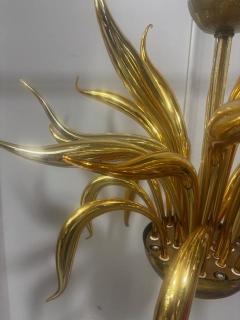 Contemporary Italian Venetian Murano Gilt Glass Chandelier - 4628847