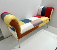 Contemporary Italian White Green Yellow Red Mondrian Upholstered Bench Banquette - 3068574