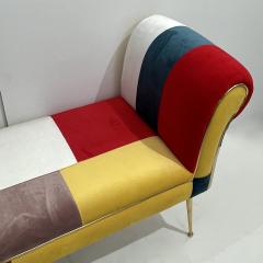 Contemporary Italian White Green Yellow Red Mondrian Upholstered Bench Banquette - 3068575
