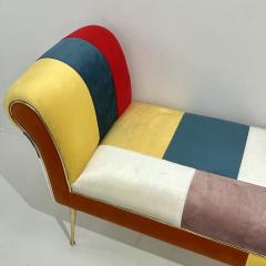 Contemporary Italian White Green Yellow Red Mondrian Upholstered Bench Banquette - 3068577