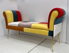 Contemporary Italian White Green Yellow Red Mondrian Upholstered Bench Banquette - 3068578