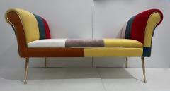 Contemporary Italian White Green Yellow Red Mondrian Upholstered Bench Banquette - 3068579