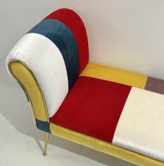 Contemporary Italian White Green Yellow Red Mondrian Upholstered Bench Banquette - 3068580