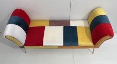Contemporary Italian White Green Yellow Red Mondrian Upholstered Bench Banquette - 3068581