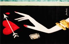 Contemporary Jordi Labanda Black Hand Knotted Wool And Silk Rug Spain 2005 - 4795374