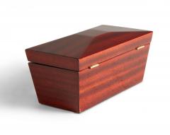 Contemporary Lacquered Cherry Wood Rectangular Decorative Box - 4667844