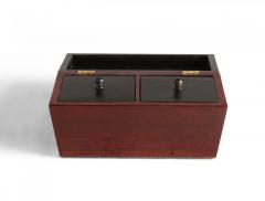 Contemporary Lacquered Cherry Wood Rectangular Decorative Box - 4667848