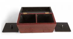 Contemporary Lacquered Cherry Wood Rectangular Decorative Box - 4667850