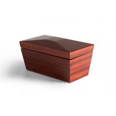 Contemporary Lacquered Cherry Wood Rectangular Decorative Box - 4700707