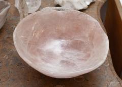 Contemporary Large Scale Carved Rose Quartz Crystal Bowl - 3076257