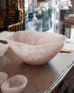 Contemporary Large Scale Carved Rose Quartz Crystal Bowl - 3076258