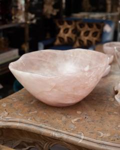 Contemporary Large Scale Carved Rose Quartz Crystal Bowl - 3076259