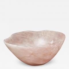 Contemporary Large Scale Carved Rose Quartz Crystal Bowl - 3078369