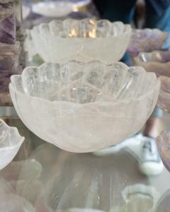 Contemporary Large Scale Scalloped Rock Crystal Bowl with Foot - 3885642