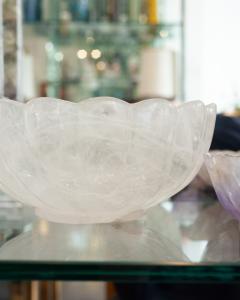 Contemporary Large Scale Scalloped Rock Crystal Bowl with Foot - 3885644