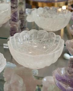 Contemporary Large Scale Scalloped Rock Crystal Bowl with Foot - 3885645