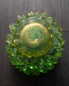 Contemporary Large Yellow Green and Gold Rostrato Murano Glass Vase - 3403057