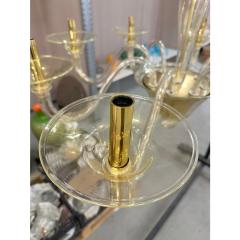 Contemporary Linear Gold Murano Glass Chandelier - 4350397
