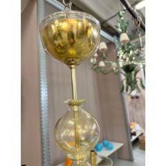 Contemporary Linear Gold Murano Glass Chandelier - 4350402