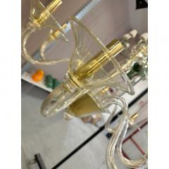 Contemporary Linear Gold Murano Glass Chandelier - 4602876