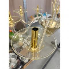 Contemporary Linear Gold Murano Glass Chandelier - 4602878