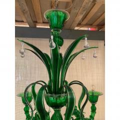 Contemporary Lively Green C Rezzonico Murano Glass Chandelier - 4602672