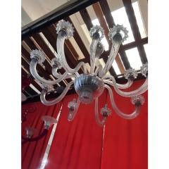 Contemporary Luxury Clear Rostrato Murano Glass Chandelier - 4302832