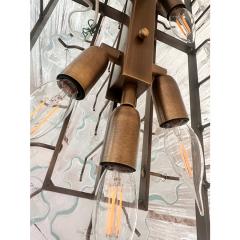Contemporary Luxury Rectangular Tronchi Murano Glass Burnished Chandelier - 4460520