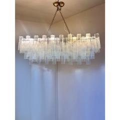 Contemporary Luxury Rectangular Tronchi Murano Glass Burnished Chandelier - 4460525