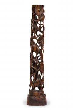 Contemporary Makonde Style Hand Carved Wooden Sculpture on a Base - 4672584