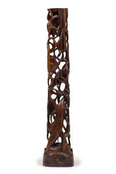 Contemporary Makonde Style Hand Carved Wooden Sculpture on a Base - 4672586