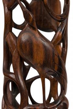 Contemporary Makonde Style Hand Carved Wooden Sculpture on a Base - 4672587
