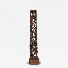 Contemporary Makonde Style Hand Carved Wooden Sculpture on a Base - 4717207