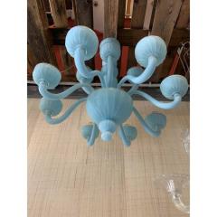 Contemporary Matte Light Blue Murano Style Glass Chandelier - 4385692