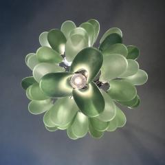 Contemporary Mazzega Style Frosted Green Random Glass Chandelier - 4754855