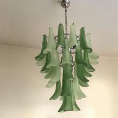 Contemporary Mazzega Style Frosted Green Random Glass Chandelier - 4754856
