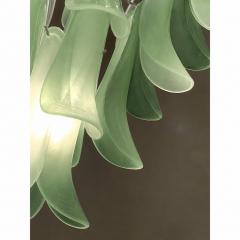 Contemporary Mazzega Style Frosted Green Random Glass Chandelier - 4754857