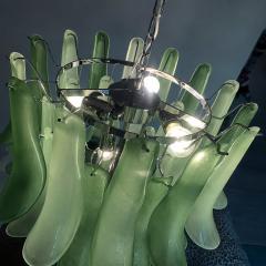Contemporary Mazzega Style Frosted Green Random Glass Chandelier - 4754860