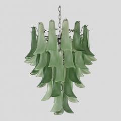 Contemporary Mazzega Style Frosted Green Random Glass Chandelier - 4754863